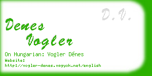 denes vogler business card